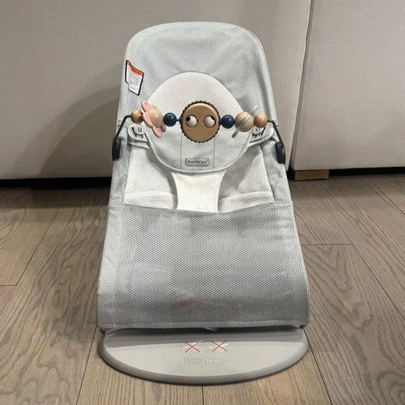 BabyBjorn Light Gray Bouncer with Toy Bar - Picture 2 of 9